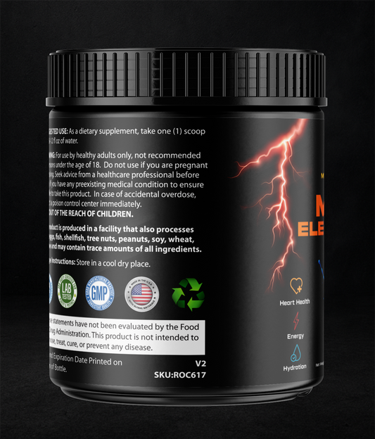 Electrolyte Mix Supplement Facts Nutrition Label