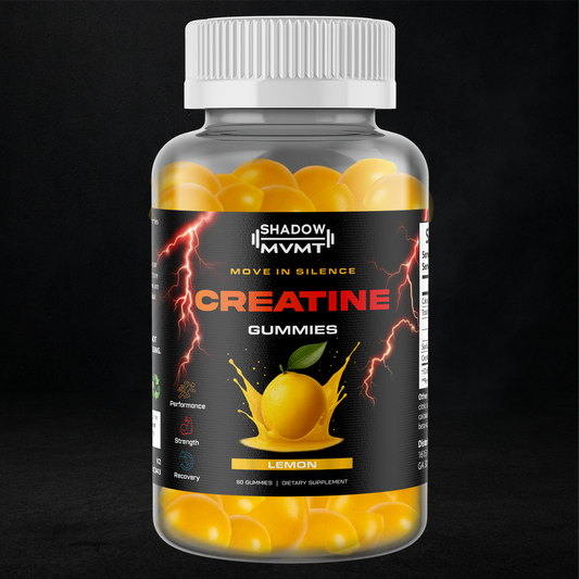Shadow MVMT lemon creatine gummies bottle front