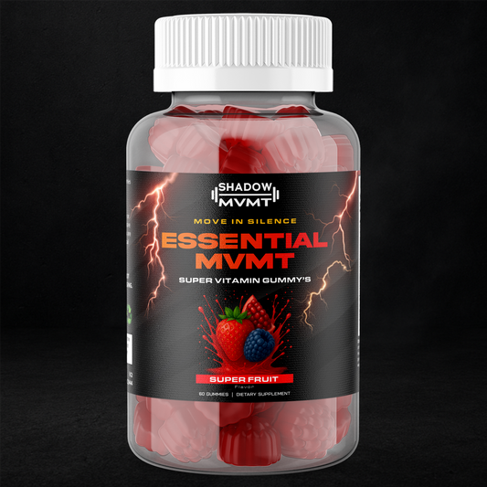 Essential MVMT multivitamin gummies bottle Shadow MVMT