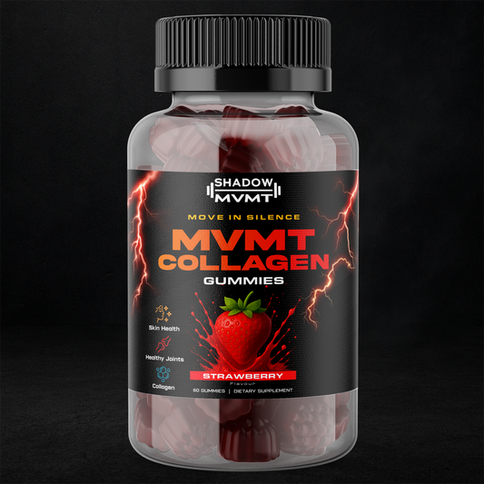 Shadow MVMT collagen gummies strawberry flavor bottle